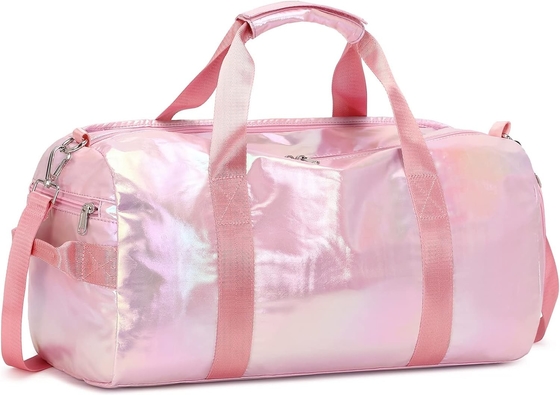 comprar Resistente al agua Poliéster metálico Color rosa Pernoctar fin de semana Gimnasio Bolso de baile con bolsillo mojado online manufacture