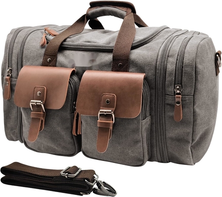 comprar Bolso de viaje de cuero genuino de lona de gran capacidad 50L expandible online manufacture