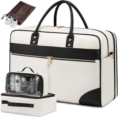 comprar Bolso de viaje grande de color beige para llevar durante la noche avión de lujo Bolso de viaje aprobado con compartimiento para portátil online manufacture