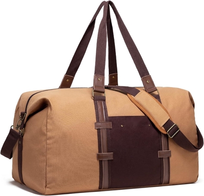 comprar Bolso de viaje extra grande de lona impermeable de 55L marrón personalizado para mujeres hombres online manufacture