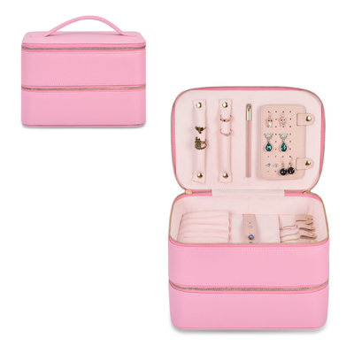 comprar Organizador de joyas maleta de viaje portabebés dos capas dobles caja de joyas 9x6x6