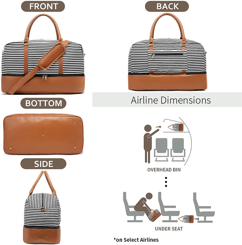Envases de viaje para hombres bolsas de viaje equipaje para llevar durante el fin de semana Tote 16.2x14.5x8 