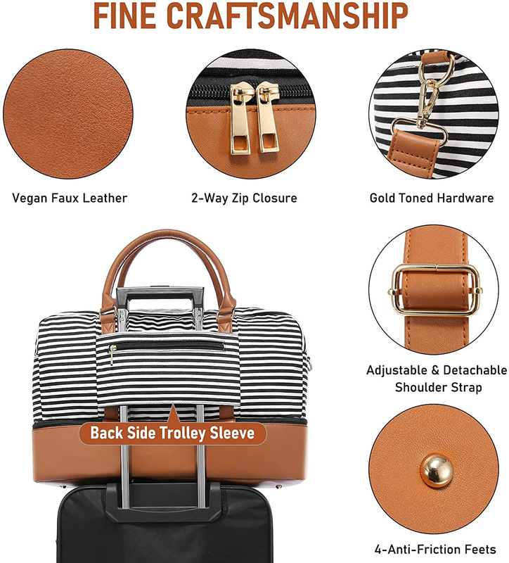 Envases de viaje para hombres bolsas de viaje equipaje para llevar durante el fin de semana Tote 16.2x14.5x8 