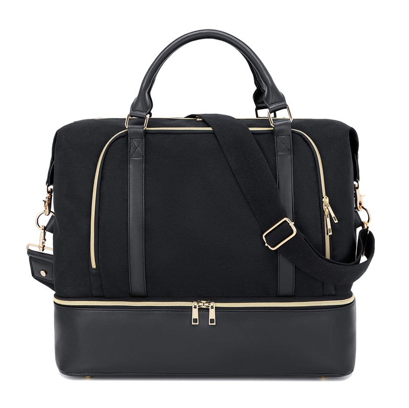 Bolso de viaje de cuero para hombres y mujeres con manga de carrito 17.3x14.5x8.3