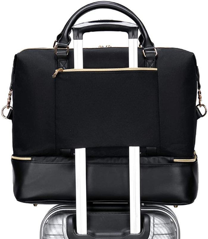 Bolso de viaje de cuero para hombres y mujeres con manga de carrito 17.3x14.5x8.3