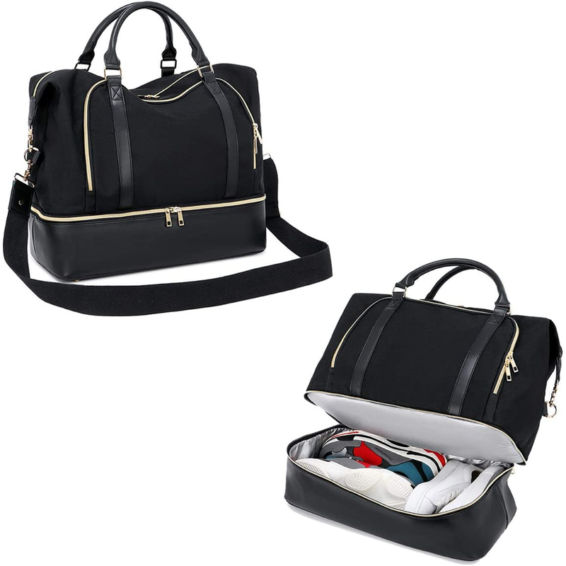 Bolso de viaje de cuero para hombres y mujeres con manga de carrito 17.3x14.5x8.3