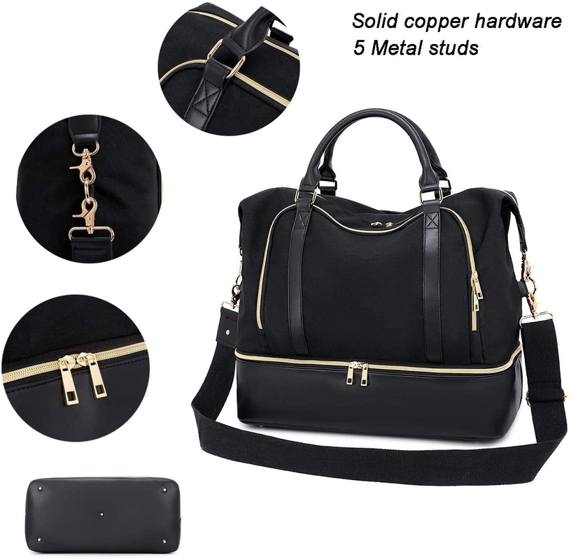 Bolso de viaje de cuero para hombres y mujeres con manga de carrito 17.3x14.5x8.3