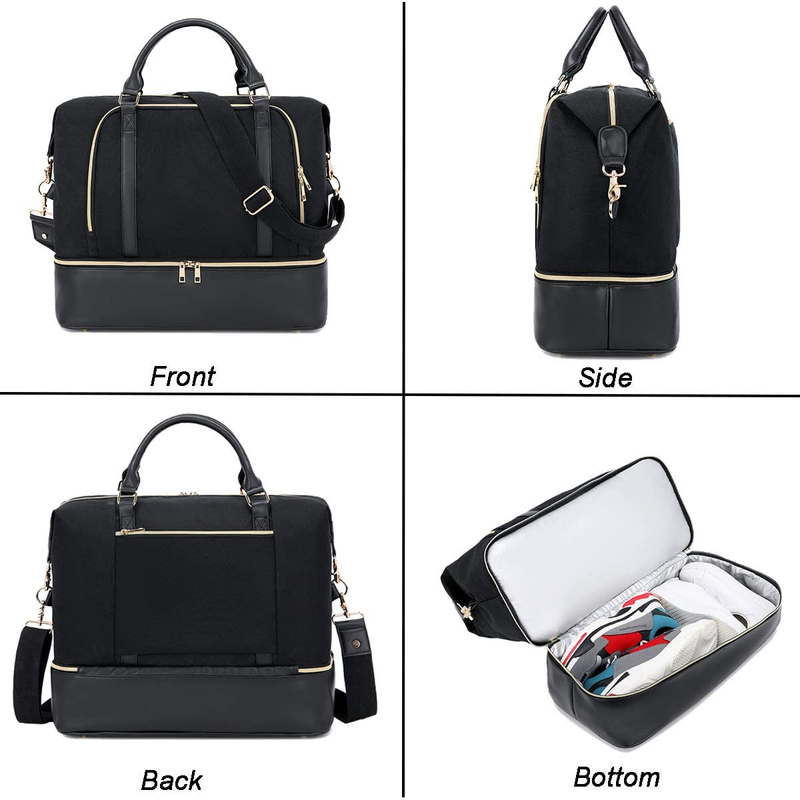 Bolso de viaje de cuero para hombres y mujeres con manga de carrito 17.3x14.5x8.3