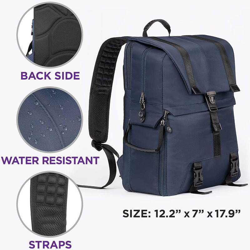 Mochila de viaje personalizada resistente al agua portátil grande y cámara DSLR con porta trípode