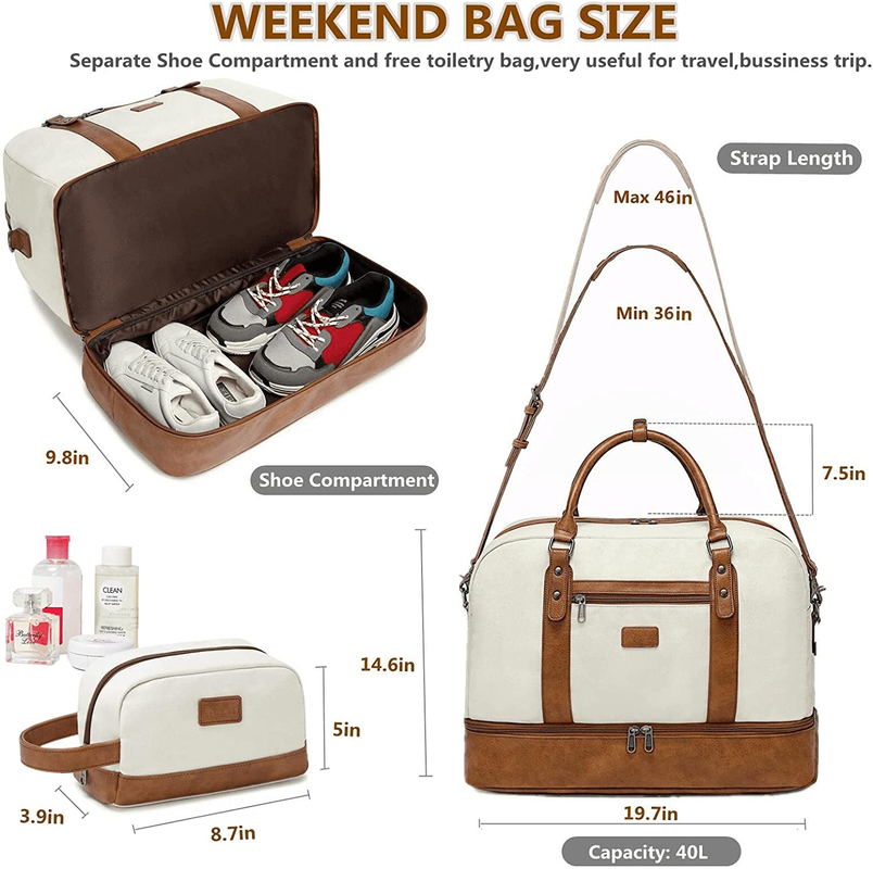 Bolsas de viaje con estilo con compartimiento de computadora portátil 19 pulgadas 19.7 x 9.8 x 14.6 