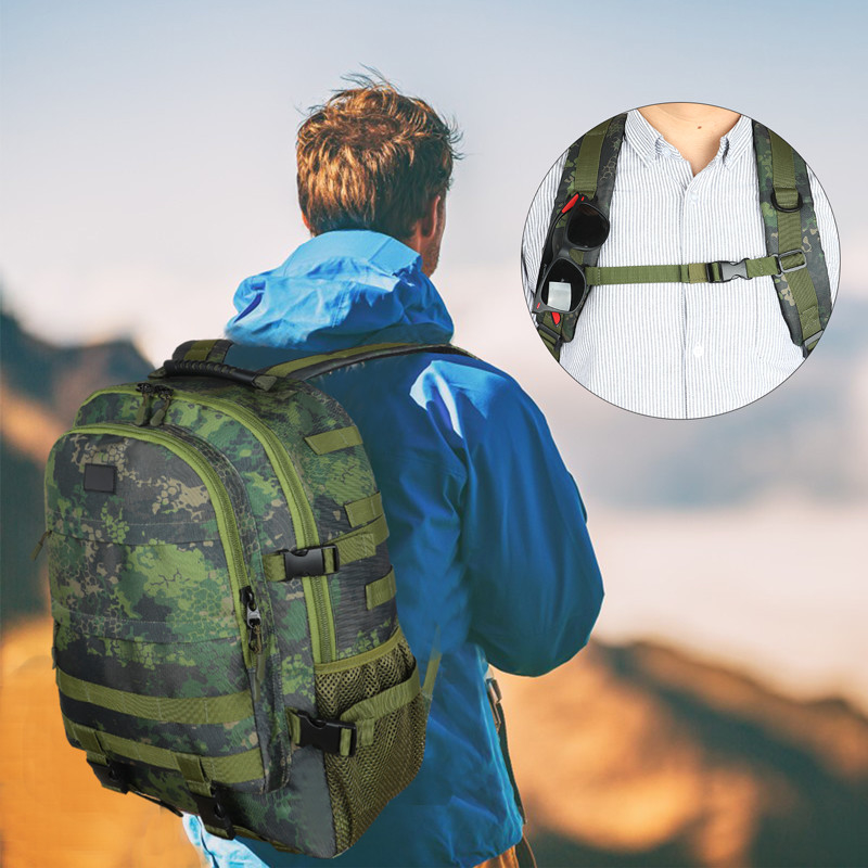 Negro Gran capacidad a prueba de agua Viajes personalizados Mochila táctica militar con cinturón de hombro para hombres