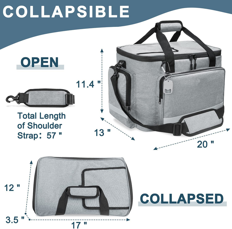 Bolsa de aire acondicionado de bolsa aislada grande de color blanco plateado con cremallera suave para hombres 60Can 0.8kg