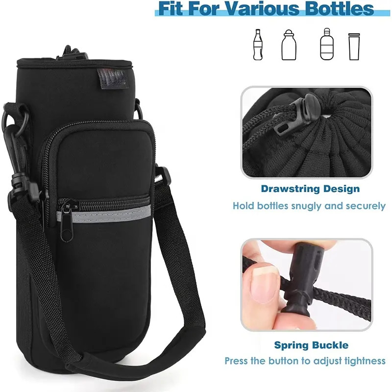 3.3 X 10.6 pulgadas impermeable Neoprene portabotellas de agua de viaje aislado térmico portátil