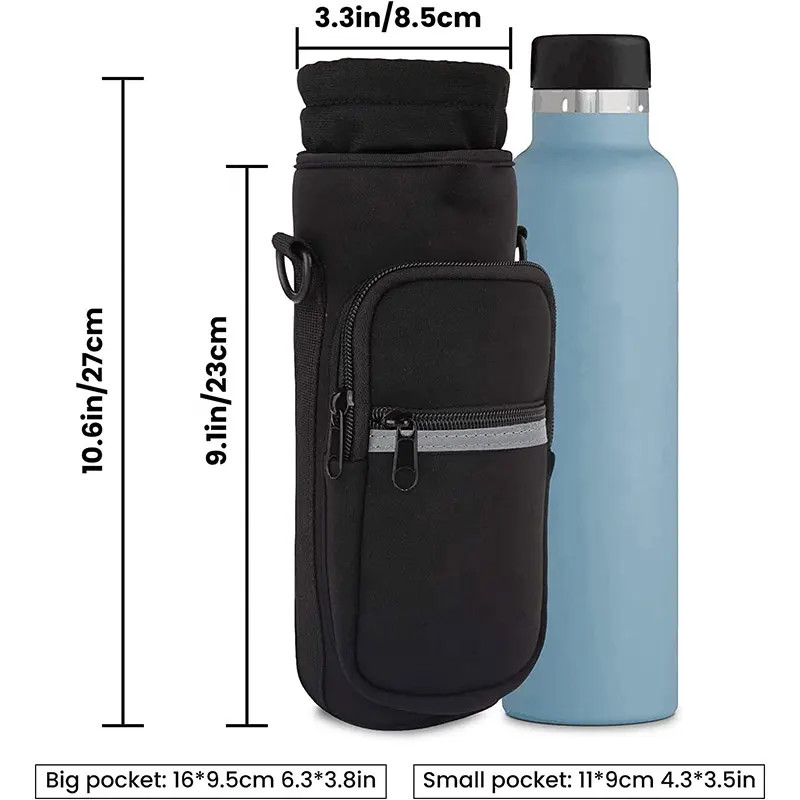 3.3 X 10.6 pulgadas impermeable Neoprene portabotellas de agua de viaje aislado térmico portátil