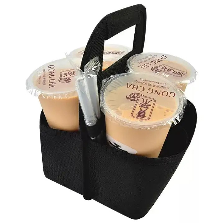 Bolsa portátil para el almacenaje de la taza de café, 10 * 7 pulgadas Manga de taza de café personalizada