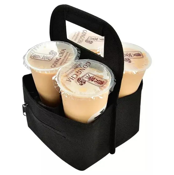 Bolsa portátil para el almacenaje de la taza de café, 10 * 7 pulgadas Manga de taza de café personalizada