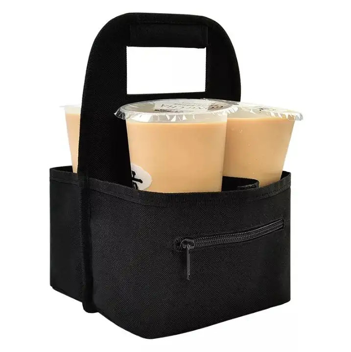 Bolsa portátil para el almacenaje de la taza de café, 10 * 7 pulgadas Manga de taza de café personalizada