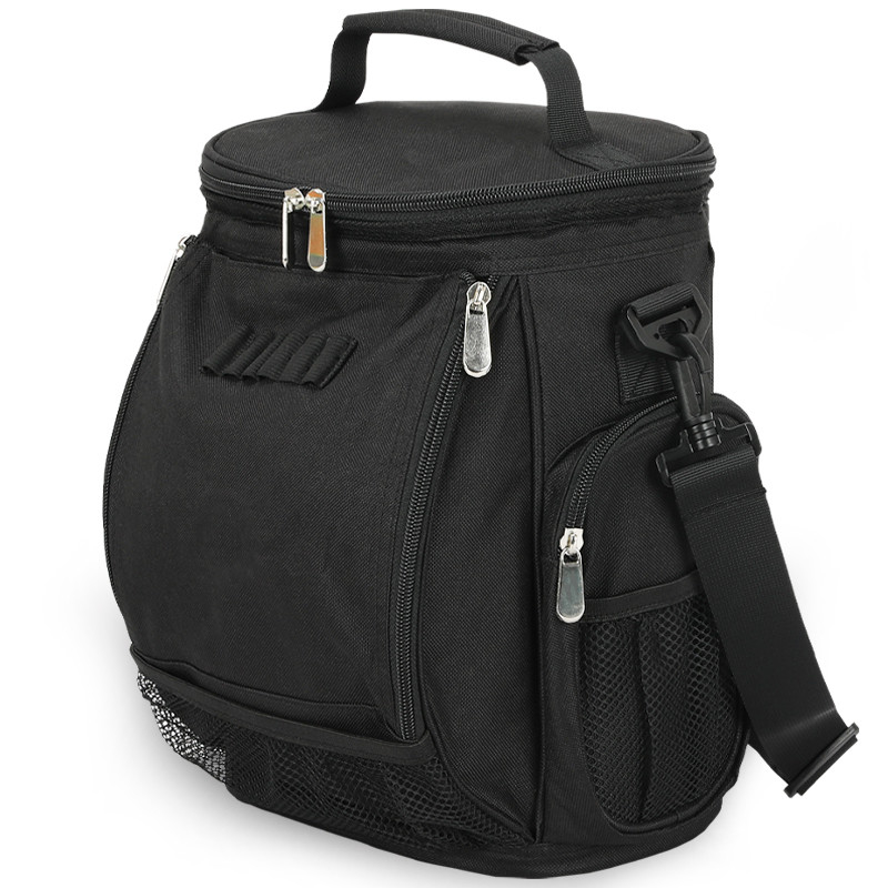 Bolso de golf aislado de 10 latas de unisexo negro de gran capacidad con correa para hombros