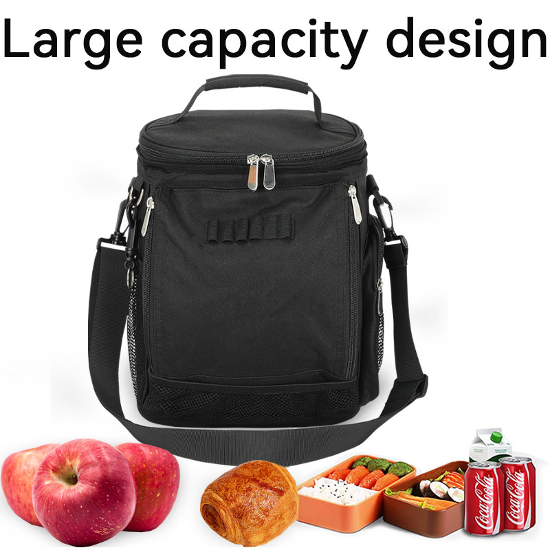 Bolso de golf aislado de 10 latas de unisexo negro de gran capacidad con correa para hombros