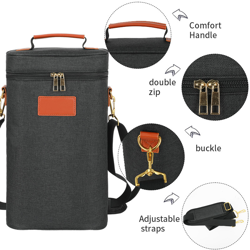 Bolsa de vino de viaje personalizada con correa de hombro