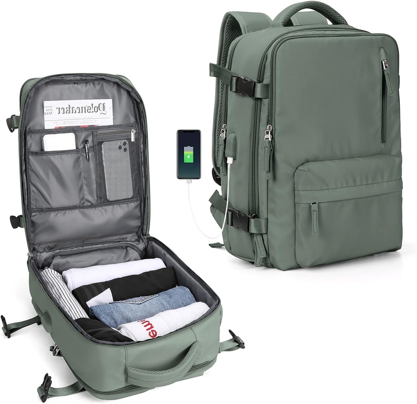 Escola de senderismo fin de semana de noche bolsa de viaje de gran capacidad color verde impermeable