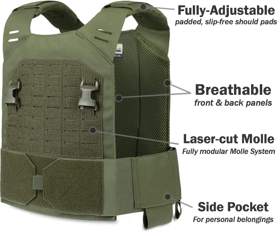 1000D Nylon Cordura Coyote Marrón Entrenamiento de fuerza chaleco de entrenamiento de peso 11x14