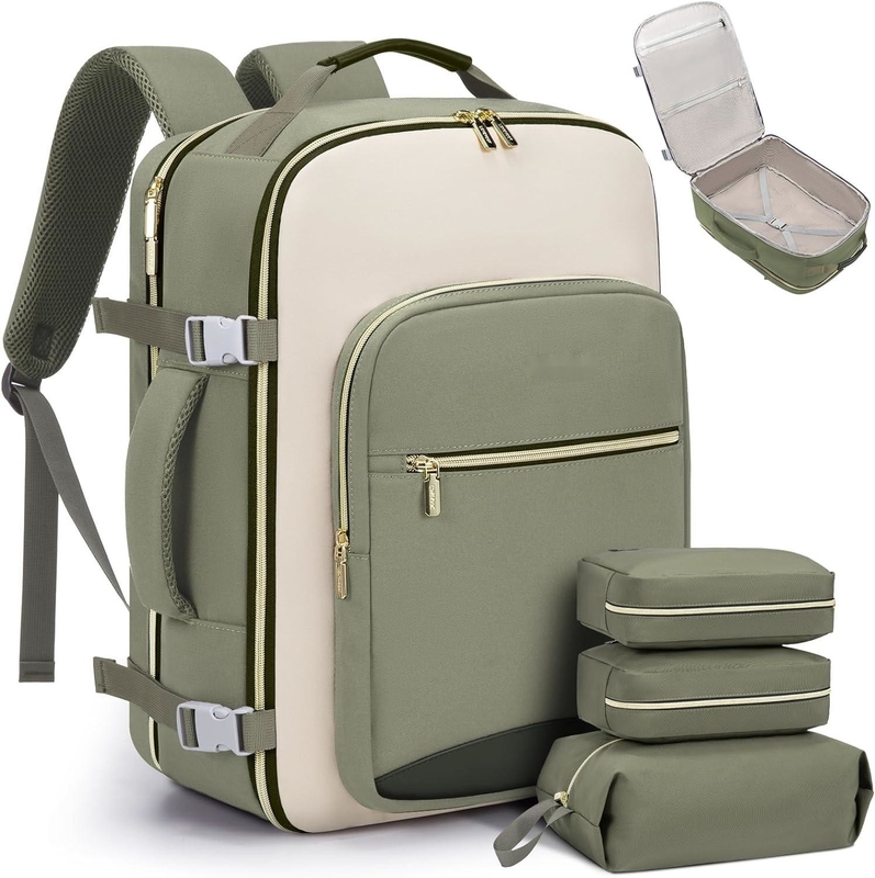 TSA artículo personal 40L impermeable de gran porte en la aerolínea Bolso de viaje aprobado con 3 cubos de embalaje
