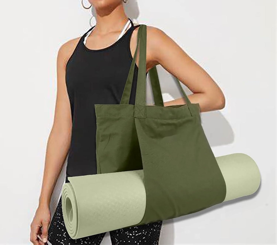 Bolsas deportivas de algodón de color verde grandes y duraderas bolsas personalizadas con zapatos bolsillo de compartimiento
