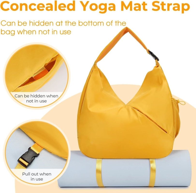Bolso grande de gimnasio con soporte de esterilla de yoga oculto / bolsos personalizables Compartimiento para zapatos
