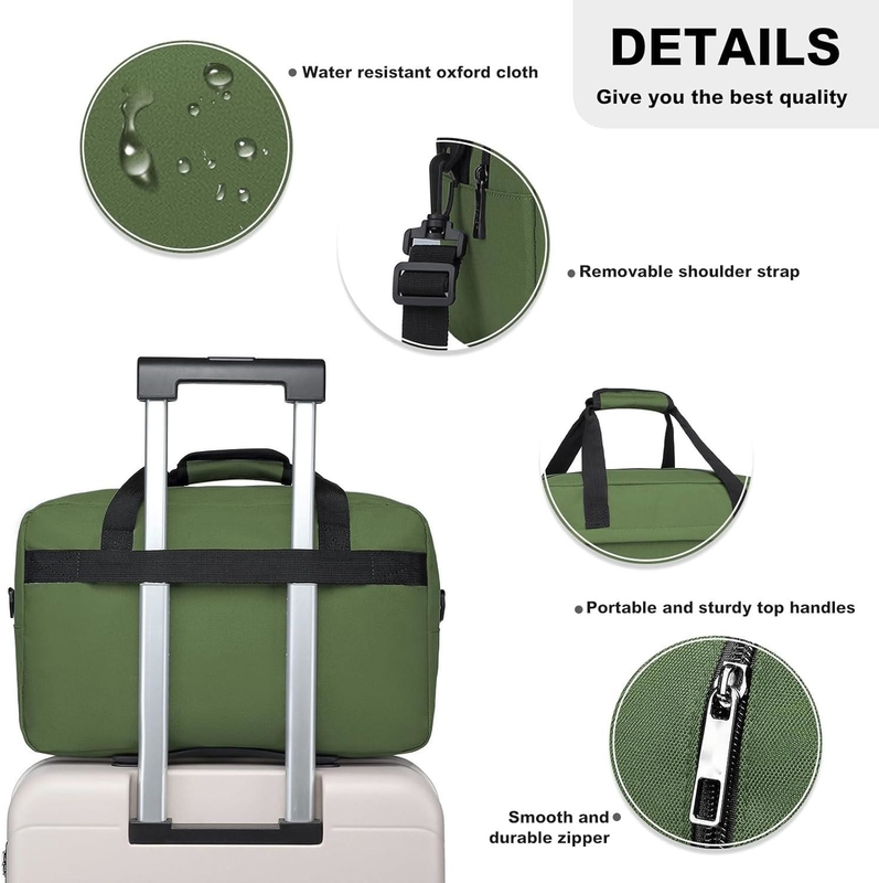 Zipper 20L debajo del asiento Carry On Sports Tote Gym Weekend Overnight Bag para hombres mujeres