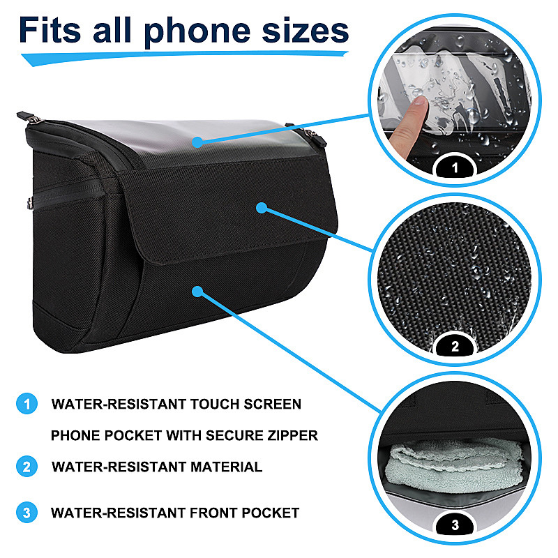 Pantalla táctil Búsqueda de bicicleta Bolso telefónico Ciclismo Casco de teléfono a prueba de agua Bolso de cartera exterior 20x8x10cm