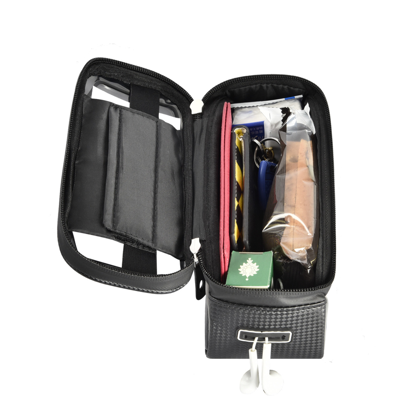 Bolso de tubo superior Bolso de soporte para teléfono con auriculares Agujero para ventana 8x3.2x4.75