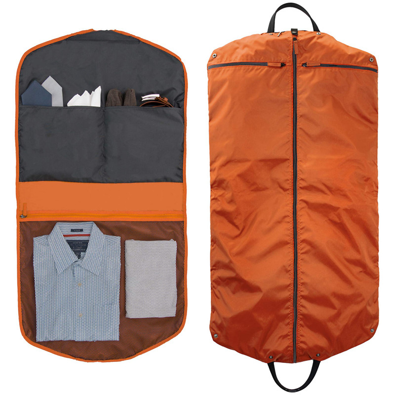 2 en 1 de ropa de bolso portátil de traje de hombre colgador de cremallera bolsillos 1.1LBS