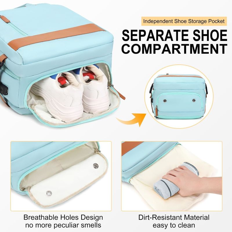 15.6 pulgadas Carry On Duffel Bolsa de viaje Vuelo de avión aprobado con puerto de carga USB