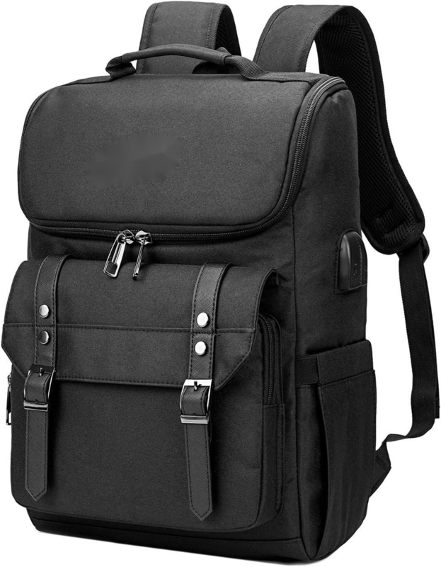 Bolso de viaje personalizado de noche grande negro con puerto de carga USB para mujeres y hombres