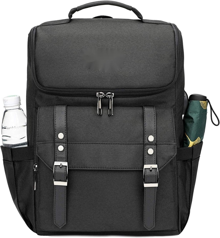 Bolso de viaje personalizado de noche grande negro con puerto de carga USB para mujeres y hombres