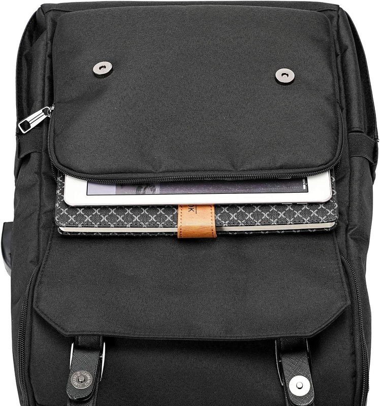 Bolso de viaje personalizado de noche grande negro con puerto de carga USB para mujeres y hombres