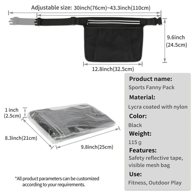 4.5 X 5.5 12.8 X 9.6 Ciclismo Acampada Fanny Pack Cinturón Crossbody Bolso Hig