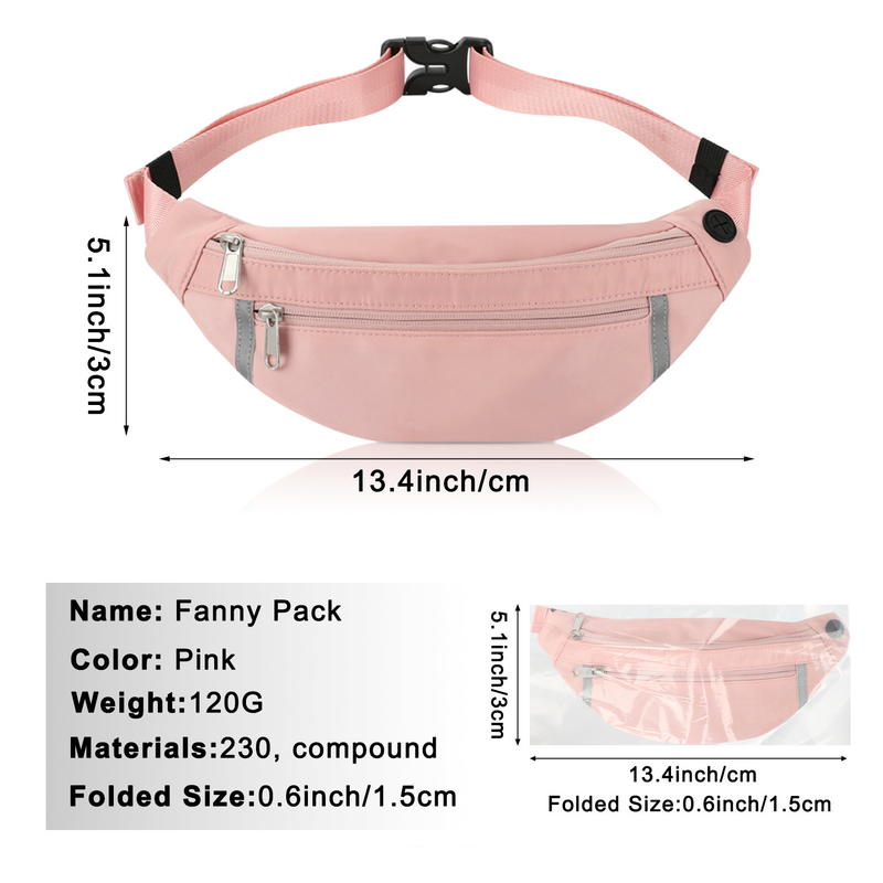 Cartera de hombro Fanny Rosa Bolsa de cintura personalizada Crossbody de senderismo para mujeres 12.8X9.6 