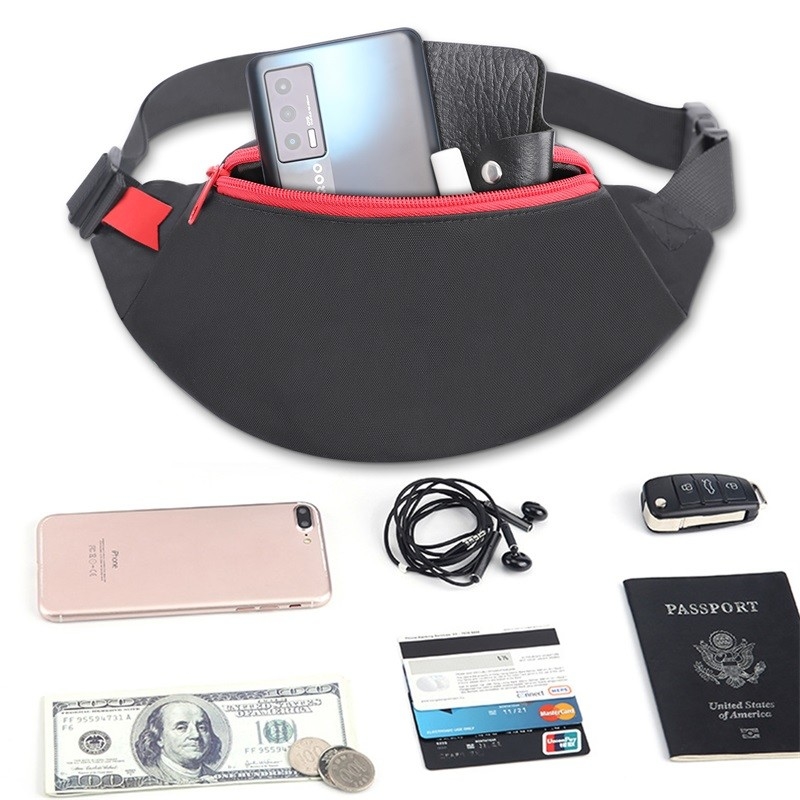 420d bolso de cintura de nylon teléfono práctico para hombres mujeres deporte 26X8X12.5