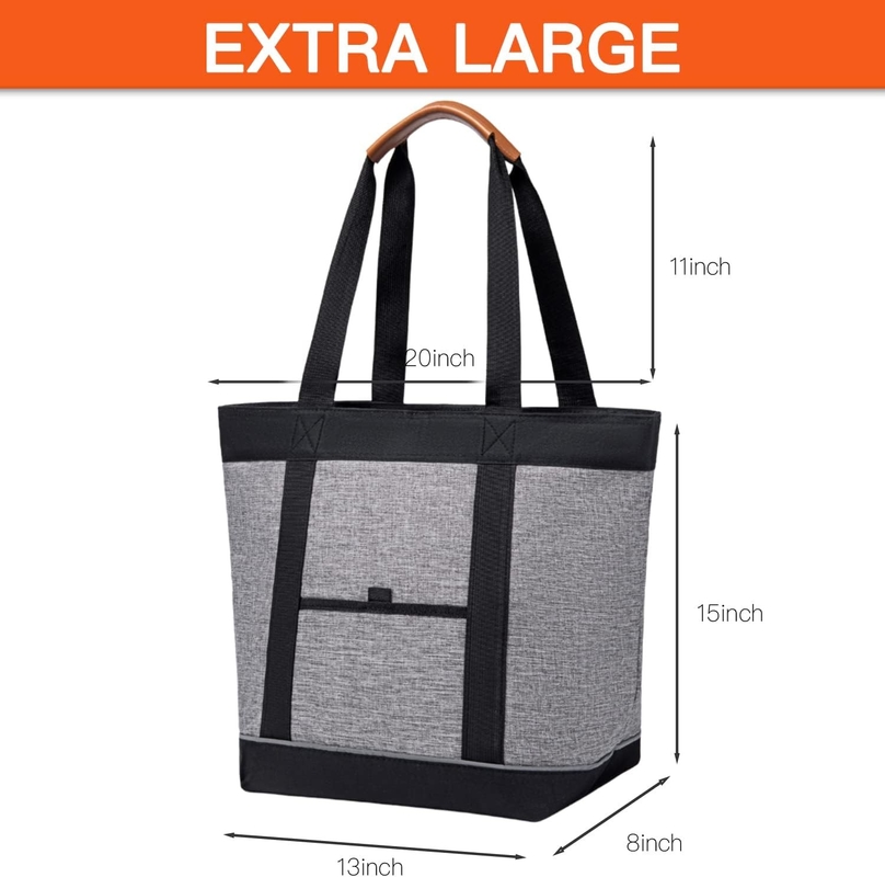 Transporte Bolsa de refrigerador de viaje aislada grande reutilizable de comestibles picnic personalizado para alimentos fríos o calientes