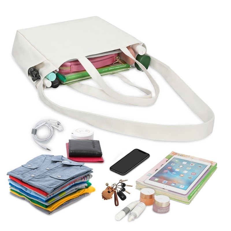 Bolso de compras plegable de lienzo de comestibles reutilizable con manguera larga 4.4x6.7x11