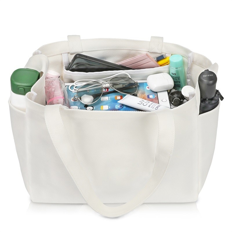 Bolso de compras plegable de lienzo de comestibles reutilizable con manguera larga 4.4x6.7x11