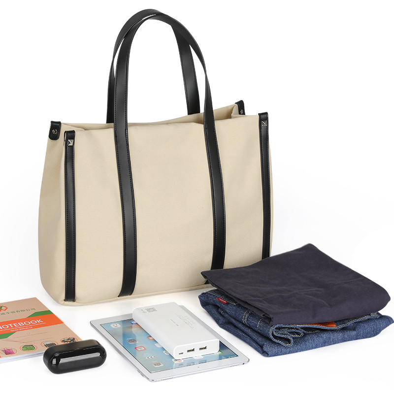 Bolsas de compras personalizadas de gran tamaño de lienzo Manos cortas de hombro 15x5x12