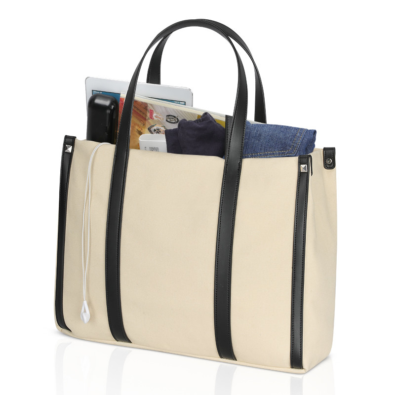 Bolsas de compras personalizadas de gran tamaño de lienzo Manos cortas de hombro 15x5x12