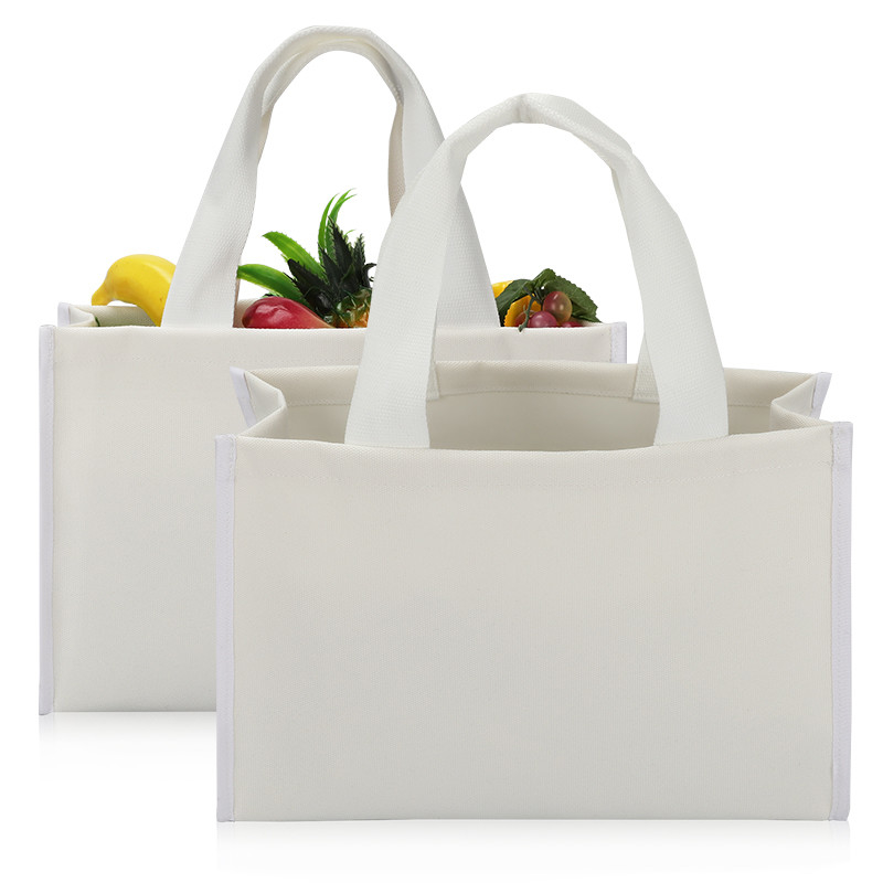 Bolsa de lienzo bolsas de compras personalizadas de venta al por menor de gran tamaño Fondo grueso 4x4x10
