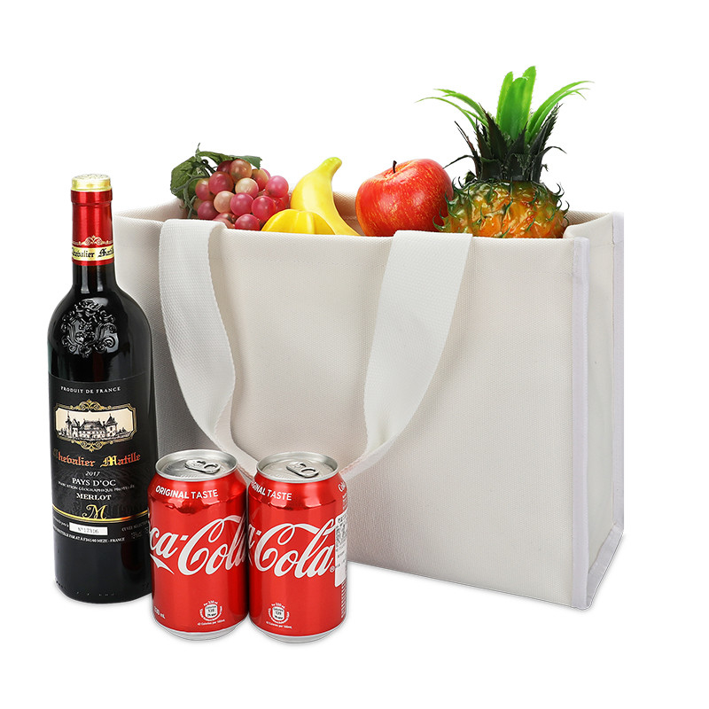 Bolsa de lienzo bolsas de compras personalizadas de venta al por menor de gran tamaño Fondo grueso 4x4x10