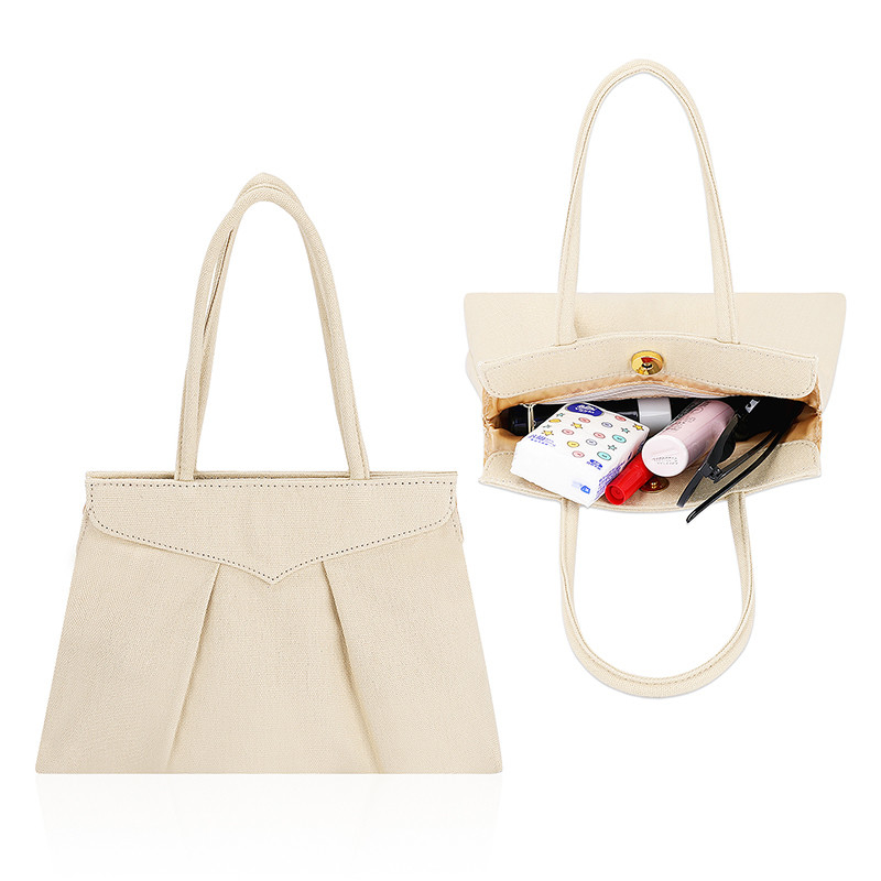 Bolsas de compras ecológicas reutilizables Bolsas de ropa de lona sostenibles Botón de cremallera 10x7