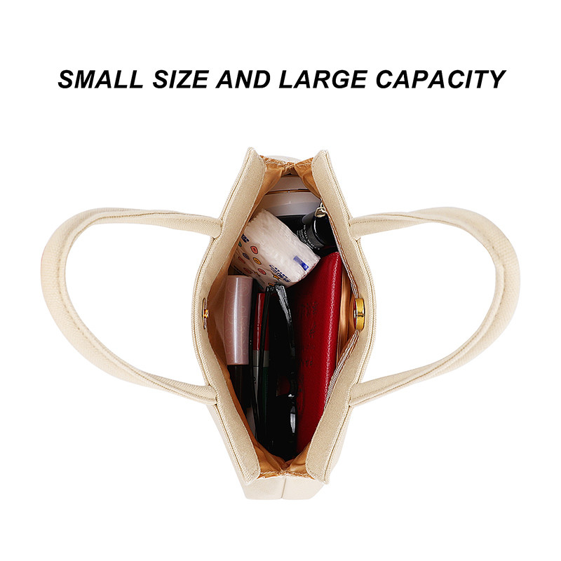Bolsas de compras ecológicas reutilizables Bolsas de ropa de lona sostenibles Botón de cremallera 10x7