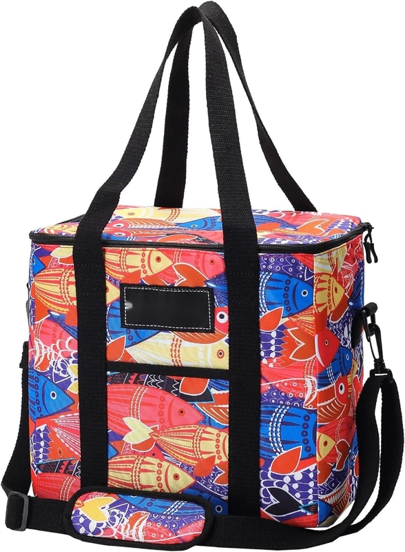 Bolsa portátil plegable aislada, refrescante, impermeable, ligera, grande y suave, con cinturón de hombro acolchado
